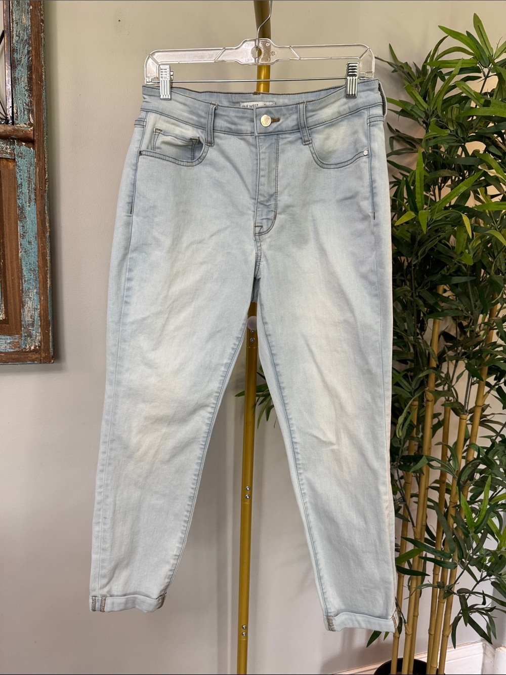 Nine West Light Blue Boyfriend skinny ankle Jeans EUC 10